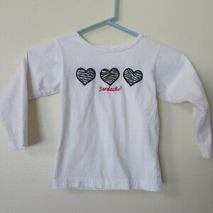 Jordache Y2k Girls Long Sleeve Zebra Hearts